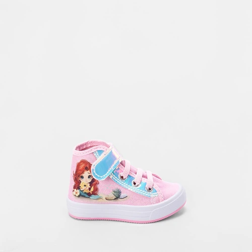 Tênis Bebê Gabrielinha Cano Alto Sereia Rosa