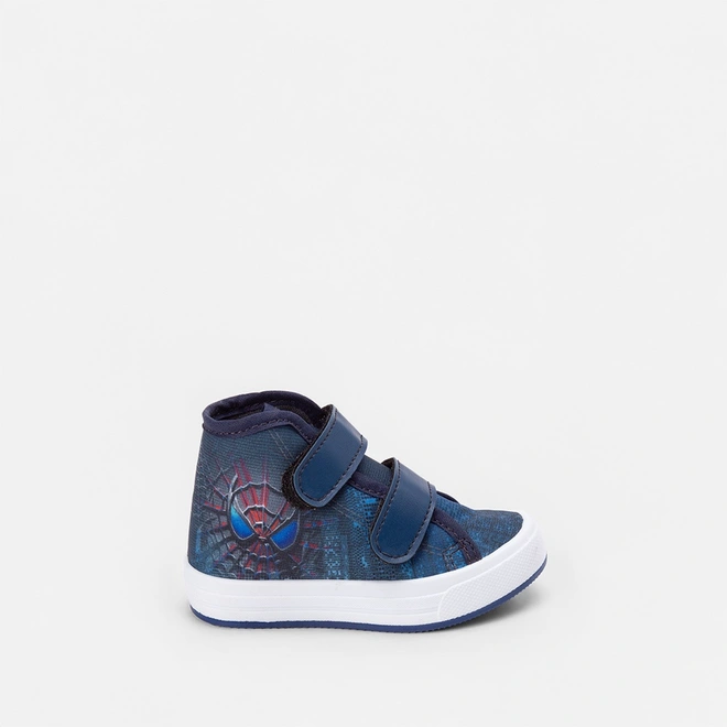 Tênis Casual Bebê Vertus Aranha Tiras Contato Azul