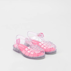 Sandália Aranha Bebê Gabrielinha Glitter Prata & Rosa