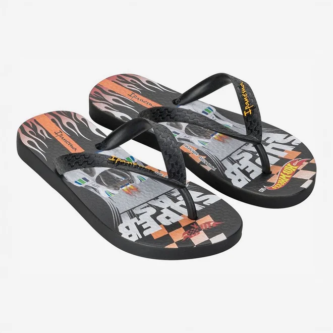 Chinelo Infantil Ipanema Hot Wheels Super Fast Preto