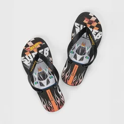Chinelo Infantil Ipanema Hot Wheels Super Fast Preto
