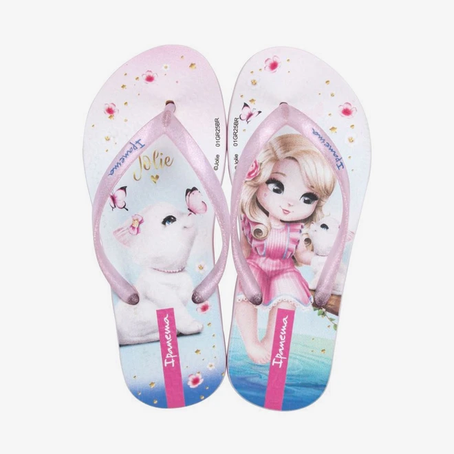 Chinelo Infantil Ipanema Jolie Amores Glitter Rosa