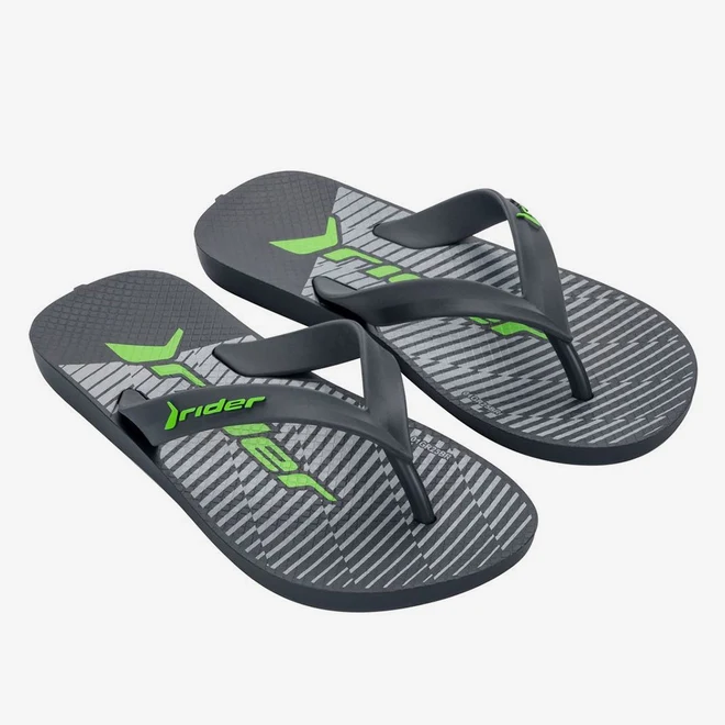 Chinelo Infantil Rider Feel Urban Cinza & Verde