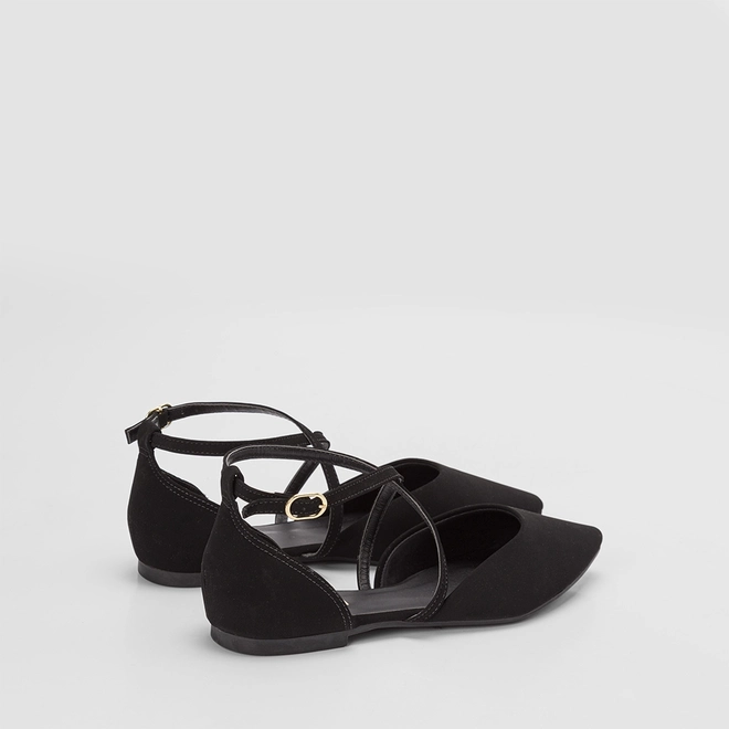 Sapatilha Feminina Gabriela Detalhe Fivela Nobuck Preto