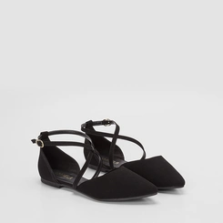 Sapatilha Feminina Gabriela Detalhe Fivela Nobuck Preto