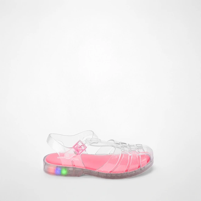 Sandália Aranha Infantil Gabrielinha Glitter Prata & Rosa