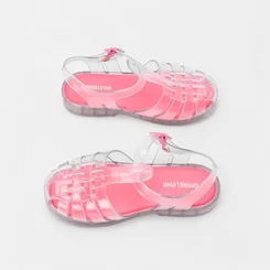 Sandália Aranha Infantil Gabrielinha Glitter Prata & Rosa