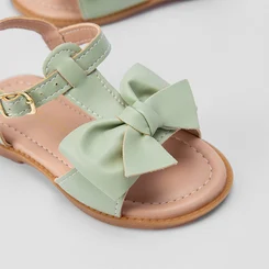 Sandália Infantil Gabrielinha Detalhe Fivela Laço Verde