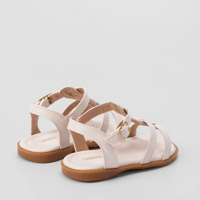 Sandália Infantil Gabrielinha Bebê Tiras Dupla Off White