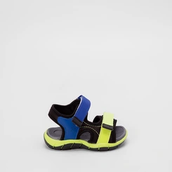 Sandália Papete Bebê Vertus Contato Azul & Amarelo