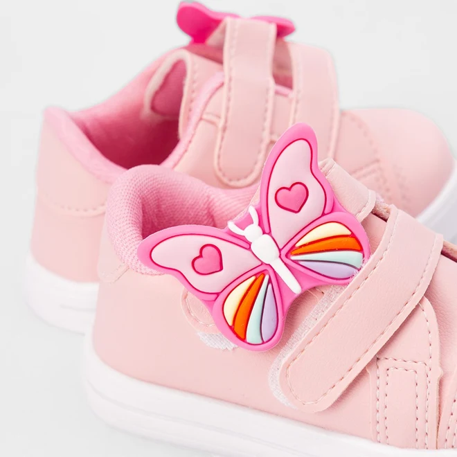 Tênis Bebê Gabrielinha Tira Contato Butterfly Rosa