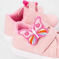 Tênis Bebê Gabrielinha Tira Contato Butterfly Rosa