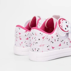 Tênis Casual Bebê Gabrielinha Diversos Gatinhos Branco & Rosa