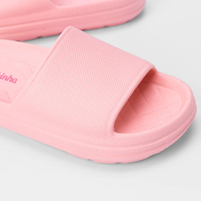 Chinelo Slide Infantil Molekinha Flatform Texturizado Rosa