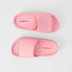 Chinelo Slide Infantil Molekinha Flatform Texturizado Rosa