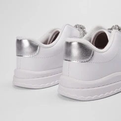 Tênis Molekinha Casual Flatform Detalhe Nó Strass Branco