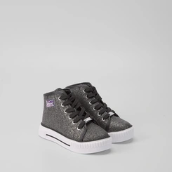 Tênis Infantil Molekinha Casual Cano Alto Glitter Preto