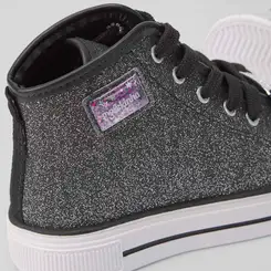 Tênis Infantil Molekinha Casual Cano Alto Glitter Preto