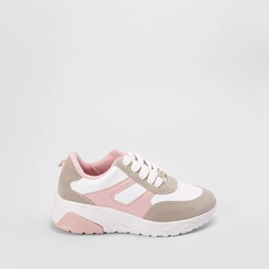 Tênis Infantil Molekinha Casual Detalhes Recortes Nobuck Rosa