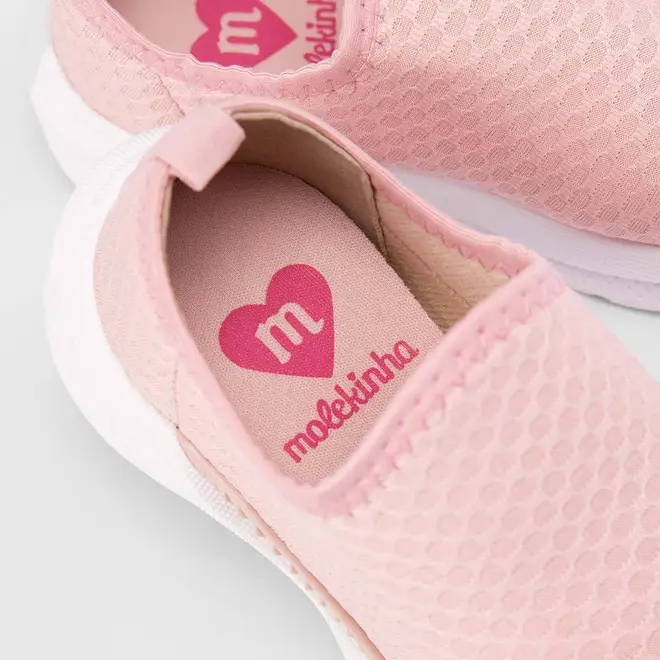 Tênis Infantil Molekinha Casual Tecido Rosa