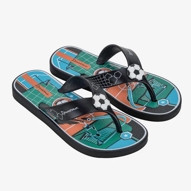 Chinelo Infantil Ipanema Sport Futebol Preto