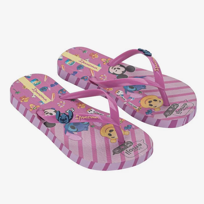 Chinelo Infantil Ipanema Disney Emoji Rosa