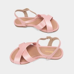 Sandália Infantil Molekinha Tiras Cruzadas Rosa