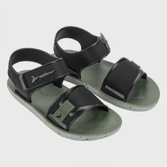 Sandália Papete Infantil Rider Kick Verde & Preto
