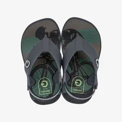 Chinelo Infantil Cartago Atlanta Elástico Cinza & Verde