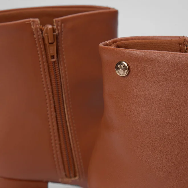 Ankle Boot Via Uno Básica Salto Bloco Caramelo