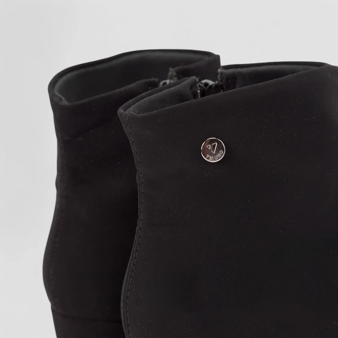 Ankle Boot Feminina Via Uno Salto Bloco Nobuck Preta