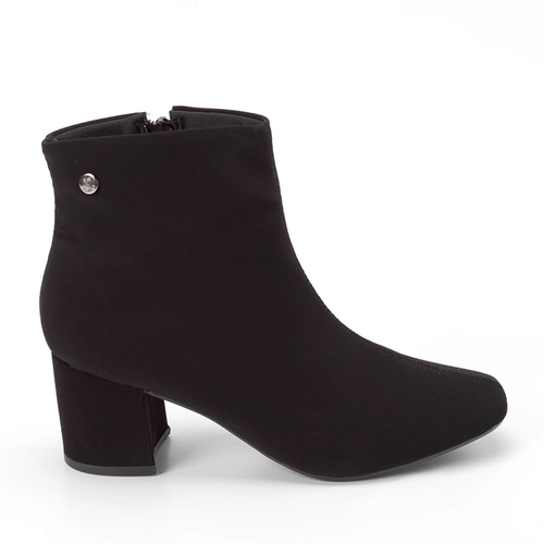Ankle Boot Via Uno Básica Salto Bloco Preta