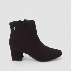 Ankle Boot Feminina Via Uno Salto Bloco Nobuck Preta