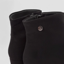Ankle Boot Feminina Via Uno Salto Bloco Nobuck Preta
