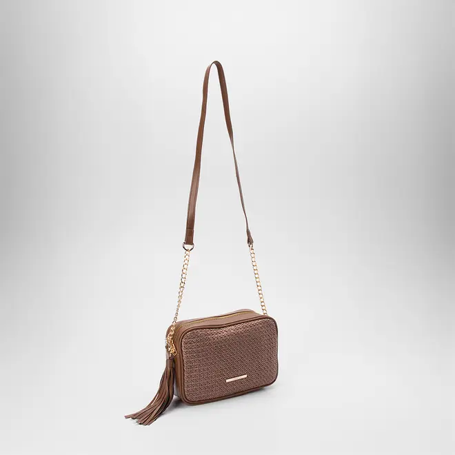 Bolsa Tiracolo Média Gabriela Ráfia Marrom