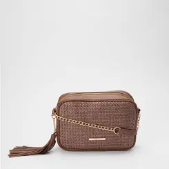 Bolsa Tiracolo Média Gabriela Ráfia Marrom