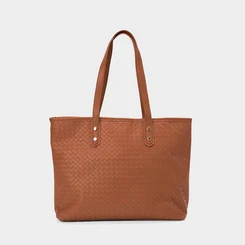 Bolsa Shopping Bag Grande Penélope Tressê Caramelo