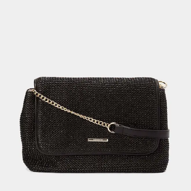 Bolsa Tiracolo Média Gabriela Ráfia Preto