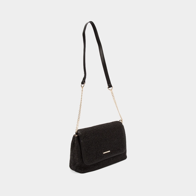 Bolsa Tiracolo Média Gabriela Ráfia Preto