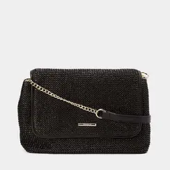 Bolsa Tiracolo Média Gabriela Ráfia Preto