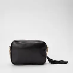 Bolsa Tiracolo Média Gabriela Ráfia Preta