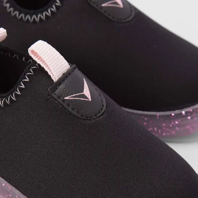 Slip On Bebê Vertus Detalhe Glitter Led Preto