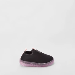 Slip On Bebê Vertus Detalhe Glitter Led Preto