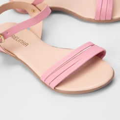 Sandália Rasteira Infantil Gabrielinha Tiras Rosa