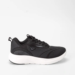 Tênis Vertus Jogging Masculino Tecido Texturizado Preto & Off White
