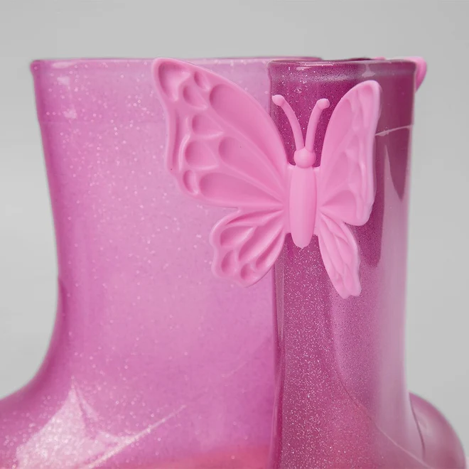Galocha Infantil Gabrielinha Glitter Borboleta Rosa