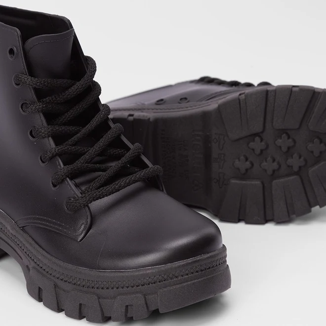 Bota Coturno Infantil Gabrielinha Plataforma Tratorada Preto