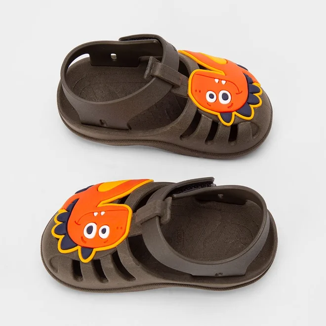 Babuche infantil Vertus Dino Laranja & Verde