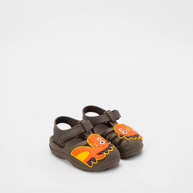 Babuche infantil Vertus Dino Laranja & Verde