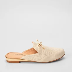Mule Modare Ultraconforto Knit Detalhe Laço Off White